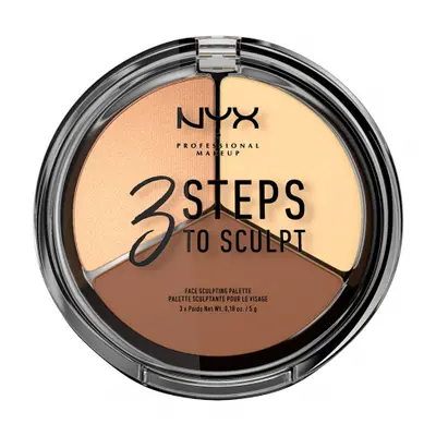 NYX Professional Makeup púder alapú kontúr paletta - 3 Steps To Sculpt Face Sculpting Palette – 