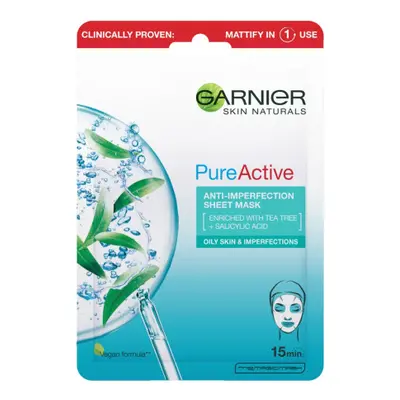 Garnier Skin Naturals Pure Active Anti-Blemish Tissue Mask fátyolmaszk