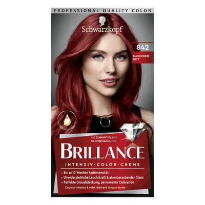 Schwarzkopf Brillance hajfesték - Intensive Color Cream - 842 Cashmere Red