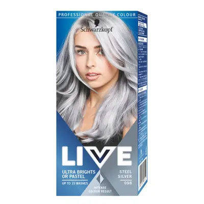 Schwarzkopf hajfesték Live Ultra Brights Or Pastel - 98 Steel Silver