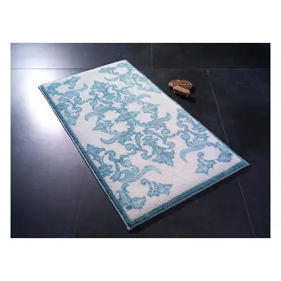 Shabby Damask (80 x 140) Fürdőszoba szőnyeg Fehér kék