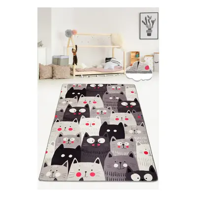 Cats Gray Djt Előszoba szőnyeg (80 x 150) Multicolor