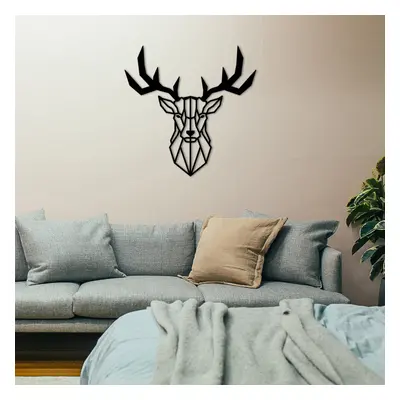 Deer2 Metal Decor Fali fém dekoráció 51x51 Fekete