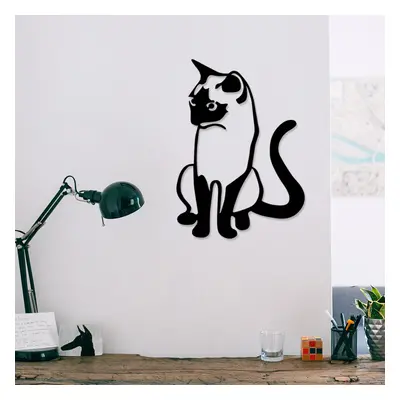 Cat 2 Metal Decor Fali fém dekoráció 39x55 Fekete