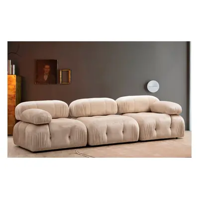 Bubble 3 Seater ( L1-O1-1R) - Velvet 3 Személyes kanapé 288x95x75 Krém