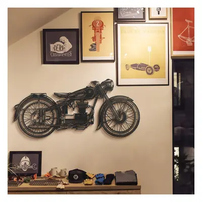 Cafe Racer - APT222LS Fali fém dekoráció 100x47 Fekete