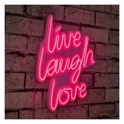 Live Laugh Love - Pink Dekoratív műanyag LED világítás 31x2x36 Rózsaszín