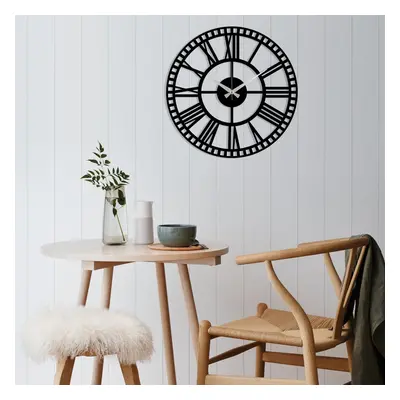 Metal Wall Clock 10 - Black Dekoratív fém falióra 48x48 Fekete