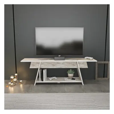 Lanca 120 TV állvány 120x35x50 Fehér márvány