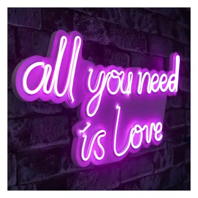 All You Need is Love - Pink Dekoratív műanyag LED világítás 60x2x32 Rózsaszín