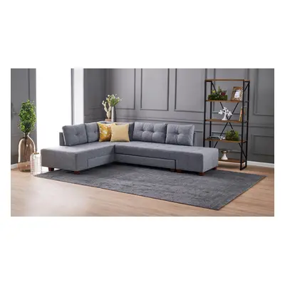 Manama Corner Sofa Bed Left - Grey Sarokkanapé 280x206x85 Szürke