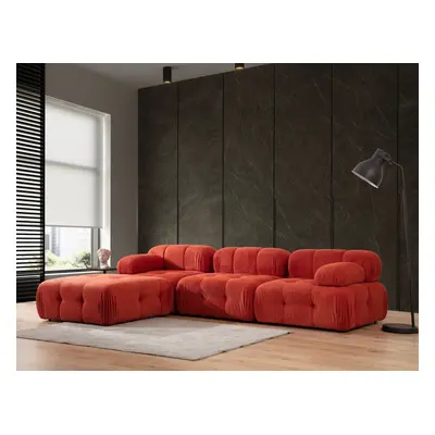 Doblo 3 Seater with Pouffe ( L1-O1-1R-Pouffe) - Red Sarokkanapé 315x105x80 Piros