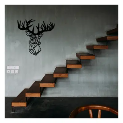 Deer Metal Decor Fali fém dekoráció 50x49 Fekete