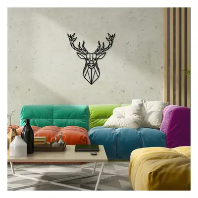 Deer Metal Decor 2 Fali fém dekoráció 60x65 Fekete