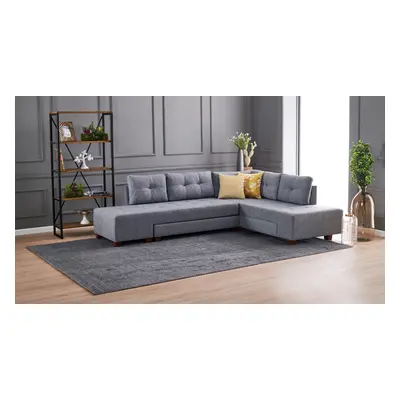 Manama Corner Sofa Bed Right - Grey Sarokkanapé 280x206x85 Szürke