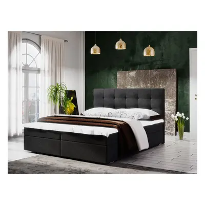 Fado II Boxspring ágy matraccal 140x200 (Bonell) Fekete