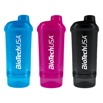 BioTech USA Shaker Wave+ Compact 500 ml + 150 ml átlátszó világoskék