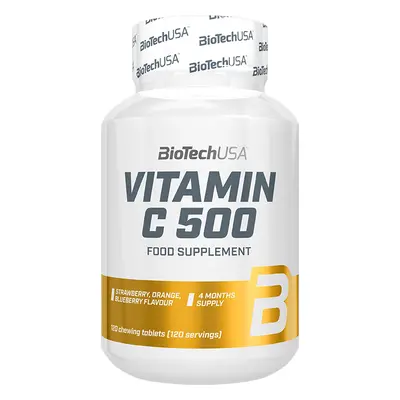 BioTech USA Vitamin C 500 120 tabletta eper-áfonya-narancs