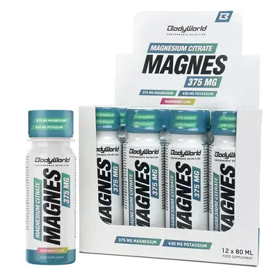 12x BodyWorld Magnesium Shot 80 ml málna-zöldcitrom