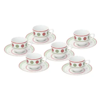 Olimpia Stelvio 6 db Csésze kistányérral, Tognana, 100 ml, porcelán, többszínű