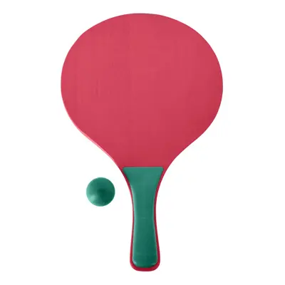 Strand ping-pong készlet, 3 részes, fa, zöld/rózsaszín