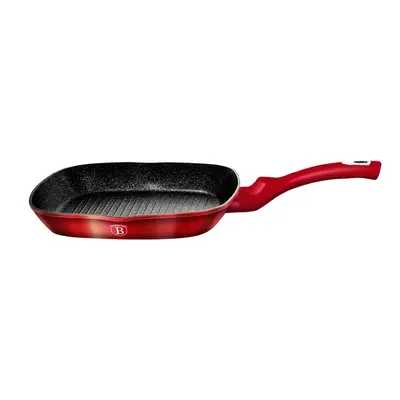 Grill serpenyő, Berlinger Haus, 28 cm, kovácsolt alumínium és márvány, Burgundia