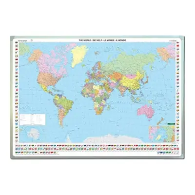 "Wall map magnetic marker board: world political international large format, 1:25 mill." - "" ("