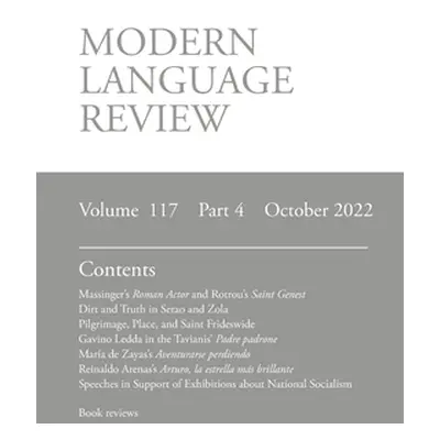 "Modern Language Review (117: 4) October 2022" - "" ("O'Meara Lucy")