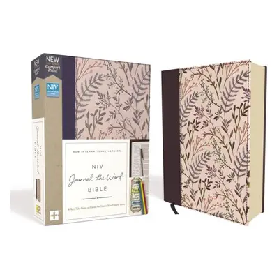 "NIV, Journal the Word Bible, Cloth Over Board, Pink Floral, Red Letter Edition, Comfort Print: 