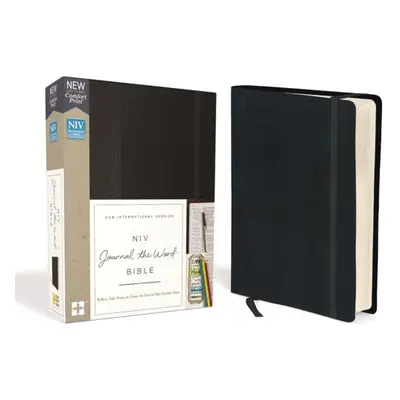 "NIV, Journal the Word Bible, Hardcover, Black, Red Letter Edition, Comfort Print: Reflect, Take