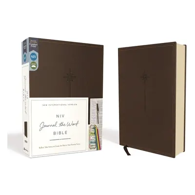 "NIV, Journal the Word Bible, Imitation Leather, Brown, Red Letter Edition, Comfort Print: Refle