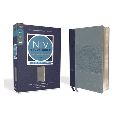 "NIV Study Bible, Fully Revised Edition, Personal Size, Leathersoft, Navy/Blue, Red Letter, Comf