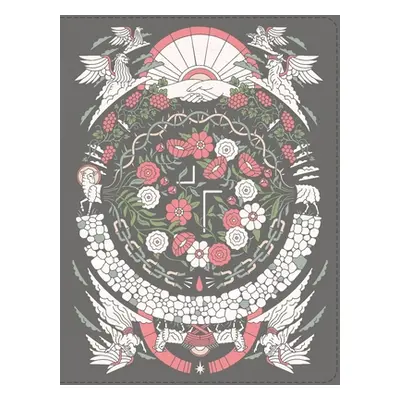 "The Jesus Bible Artist Edition, Niv, Leathersoft, Gray Floral, Thumb Indexed, Comfort Print" - 