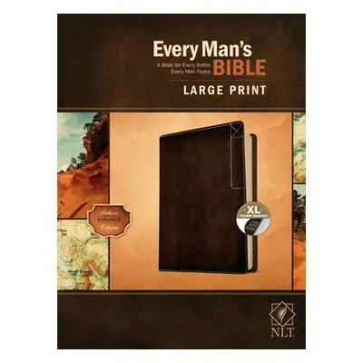 "Every Man's Bible Nlt, Large Print, Deluxe Explorer Edition (Leatherlike, Rustic Brown, Indexed