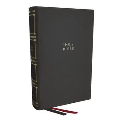 "Nkjv, Compact Center-Column Reference Bible, Leathersoft, Gray, Red Letter, Thumb Indexed, Comf