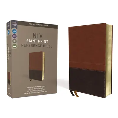 "NIV, Reference Bible, Giant Print, Imitation Leather, Brown, Red Letter Edition, Comfort Print"