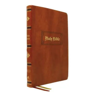 "KJV Bible, Giant Print Thinline Bible, Vintage Series, Leathersoft, Tan, Red Letter, Thumb Inde