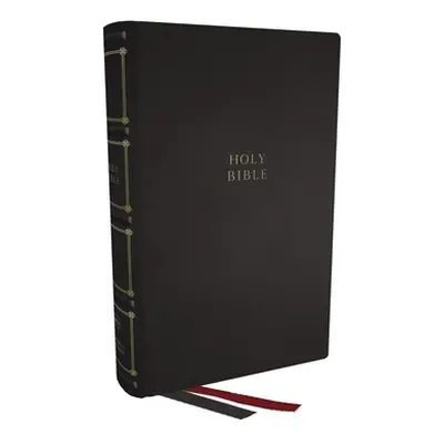 "Nkjv, Compact Center-Column Reference Bible, Genuine Leather, Black, Red Letter, Comfort Print"