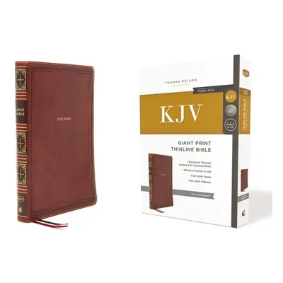 "Kjv, Thinline Bible, Giant Print, Leathersoft, Brown, Red Letter Edition, Comfort Print: Holy B