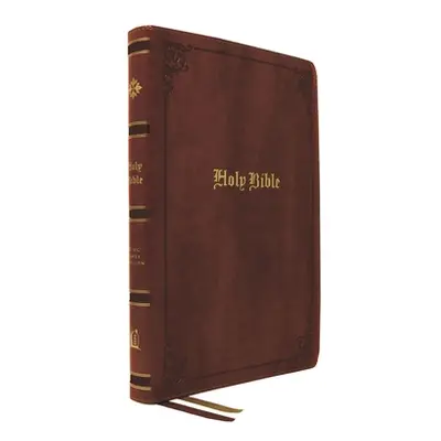 "KJV Holy Bible Large Print Center-Column Reference Bible, Brown Bonded Leather, 53,000 Cross Re