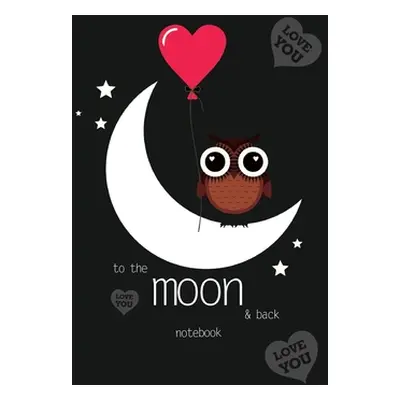 "To The Moon and Back Notebook, Blank Write-in Journal, Dotted Lines, Wide Ruled, Medium (A5) 6 