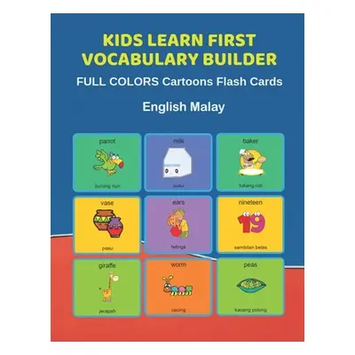 "Kids Learn First Vocabulary Builder FULL COLORS Cartoons Flash Cards English Malay: Easy Babies