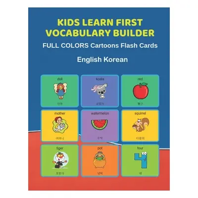 "Kids Learn First Vocabulary Builder FULL COLORS Cartoons Flash Cards English Korean: Easy Babie