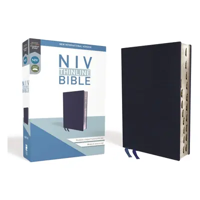 "NIV, Thinline Bible, Bonded Leather, Navy, Indexed, Red Letter Edition" - "" ("Zondervan")