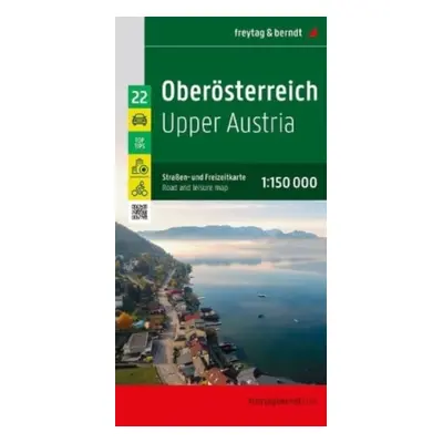 "Upper Austria, Road and Leisure Map 1:150.000," - "Top 10 Tips with Cycle Paths" ("")