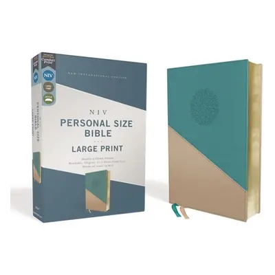 "Niv, Personal Size Bible, Large Print, Leathersoft, Teal/Gold, Red Letter Edition, Comfort Prin