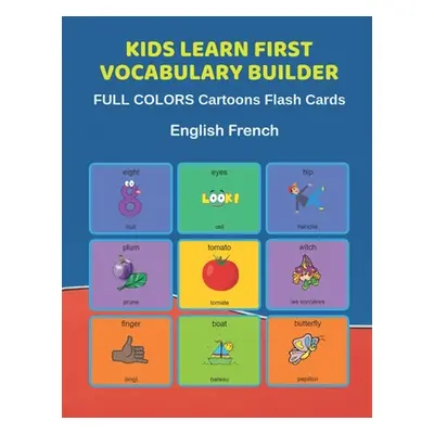 "Kids Learn First Vocabulary Builder FULL COLORS Cartoons Flash Cards English French: Easy Babie