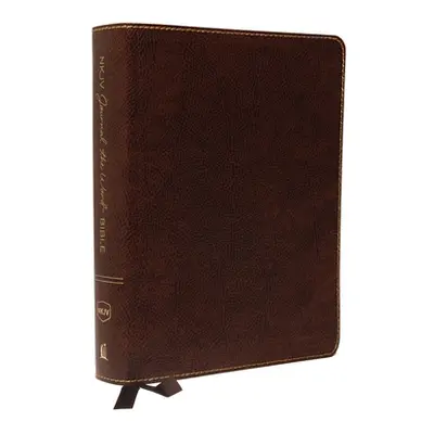 "NKJV, Journal the Word Bible, Bonded Leather, Brown, Red Letter Edition, Comfort Print: Reflect