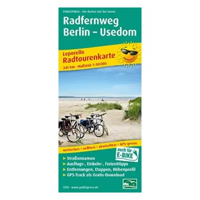 "Long-distance cycle route Berlin - Usedom 1:50,000, Leporello cycle tour map" - "" ("")