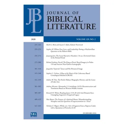 "Journal of Biblical Literature 139.2 (2020)" - "" ("Brett Mark G.")